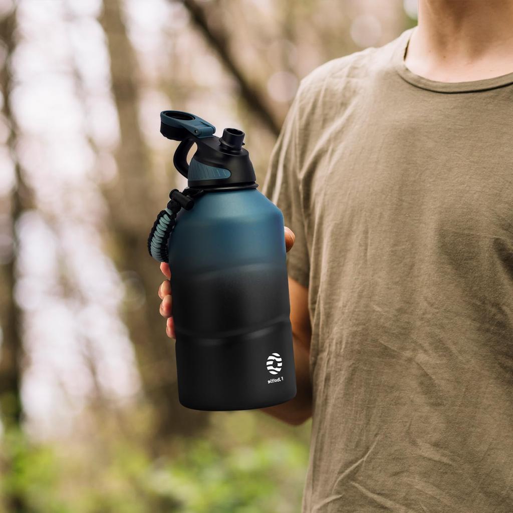 Бутылка для воды FJbottle с вакуумной изоляцией, спортивная кувшин для питья, 1900 мл, спортивная бутылка, совместимая со спортивными напитками, большая емкость, переносная кружка