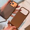 Чехол-lanyard из жидкого силикона для iPhone 17 Air 16 14 15 Plus 11 12 13 Pro Max, мягкий, противоударный, матовый