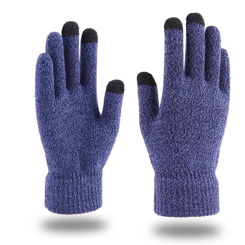 Cozy Knitted Split-Finger Wool Gloves for Autumn & Winter – Thick, Warm, Touchscreen-Friendly