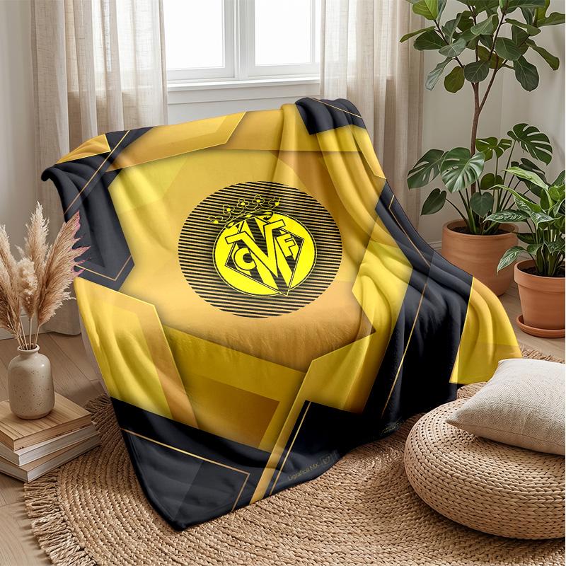 Villarreal FC Soft Flannel Fleece Blanket Lightweight Cozy Warm Throw Blanket For Sofa Bed Home Decor