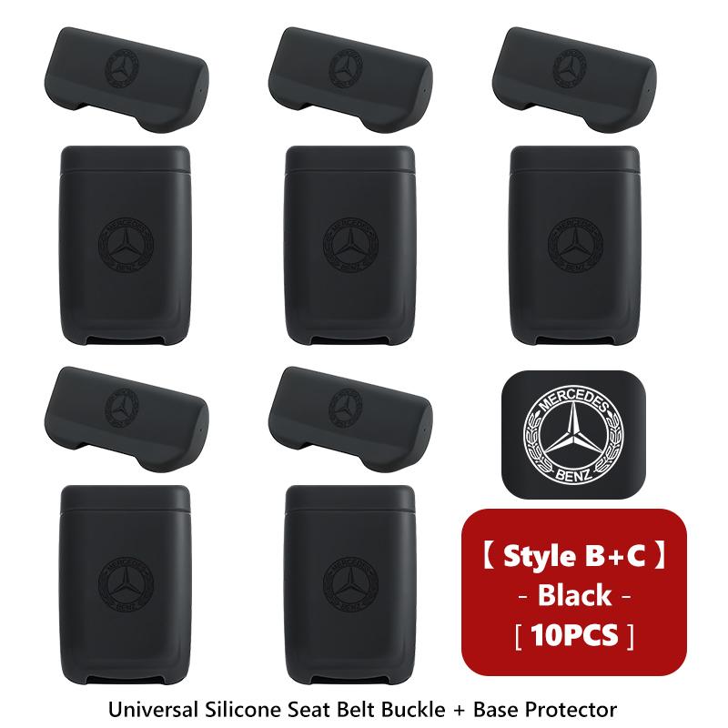 CGRE6 Car Silicone Seat Belt Buckle Anti-scratch Protector Cover Decorative Accessories For Benz AMG VIANO GLB GLC W108 W124 W126 W169
