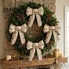 Festive Home Decor Accessories Christmas Bows for Wreath, Merry Craft Bow Ornaments, Winter Tree Reusable Seasonal Decoration Holiday Tree,