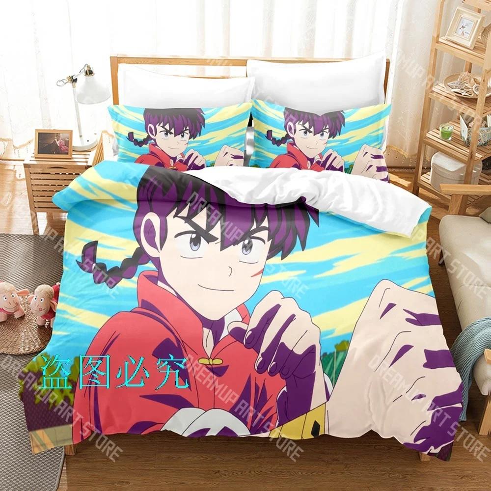3D Печать Ranma 1/2 Комплект постельного белья Односпальный Twin Full Queen King Размер Комплект постельного белья Взрослый Ребенок Спальня Комплекты пододеяльников Аниме