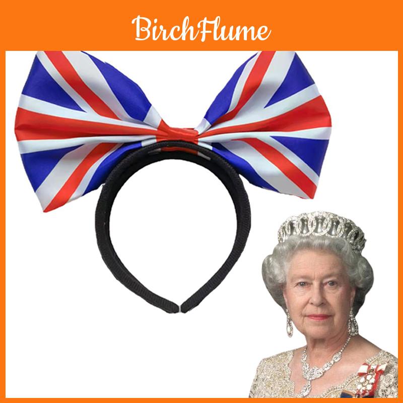Повязка на голову с бабочкой Union Jack, ободок для волос для патриотических празднований и Платинового юбилея, унисекс