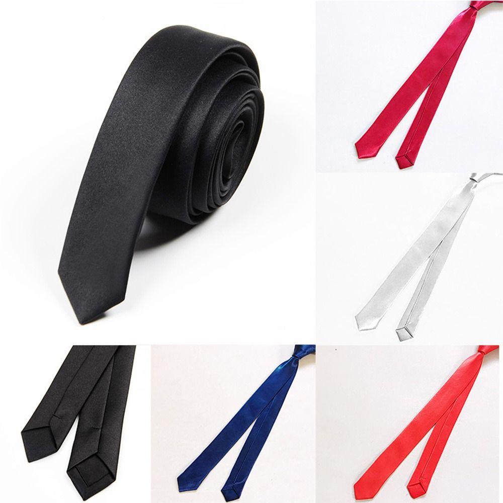 Wedding For Men For Women Business Party Solid Color Thin Tie Neck Ties Narrow Necktie Shirt Tie