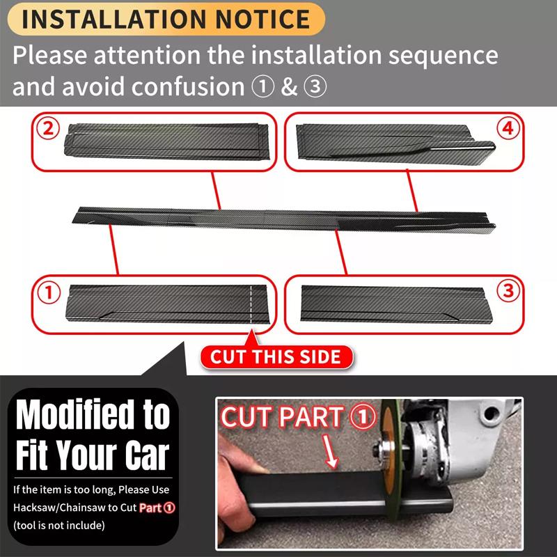 For BMW Accessories G20 3-Series 330i M340i 2019+ Gloss Black Car Side Skirt Extensions Rocker Panels Side Trim Spoiler Factory