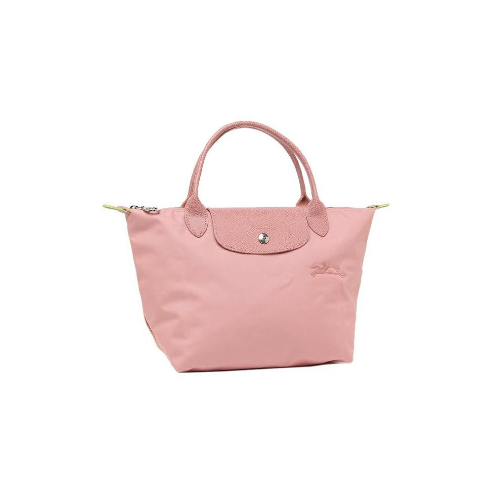Longchamp Le Pliage Green 23 Button Zipper Closure No Shoulder Strap Canvas With Leather Trim Dumpling Handbag Small Women handbags 1621919P72