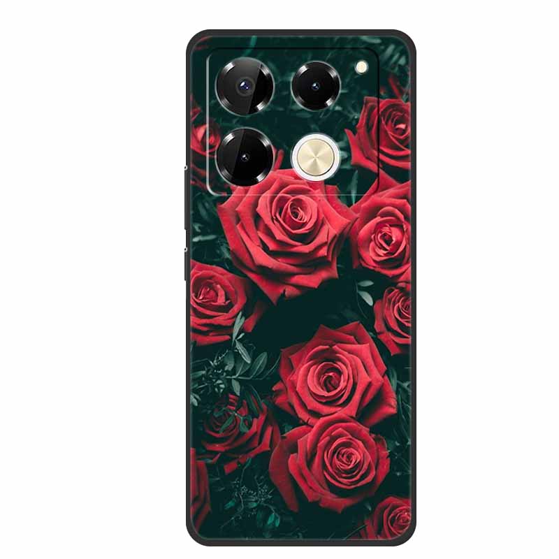 Чехол для Infinix Note 40 Pro 5G, мягкий силиконовый чехол из ТПУ, чехлы для телефона для Infinix Note 40 40pro 4G, Цветочки, Милый Coque Fundas