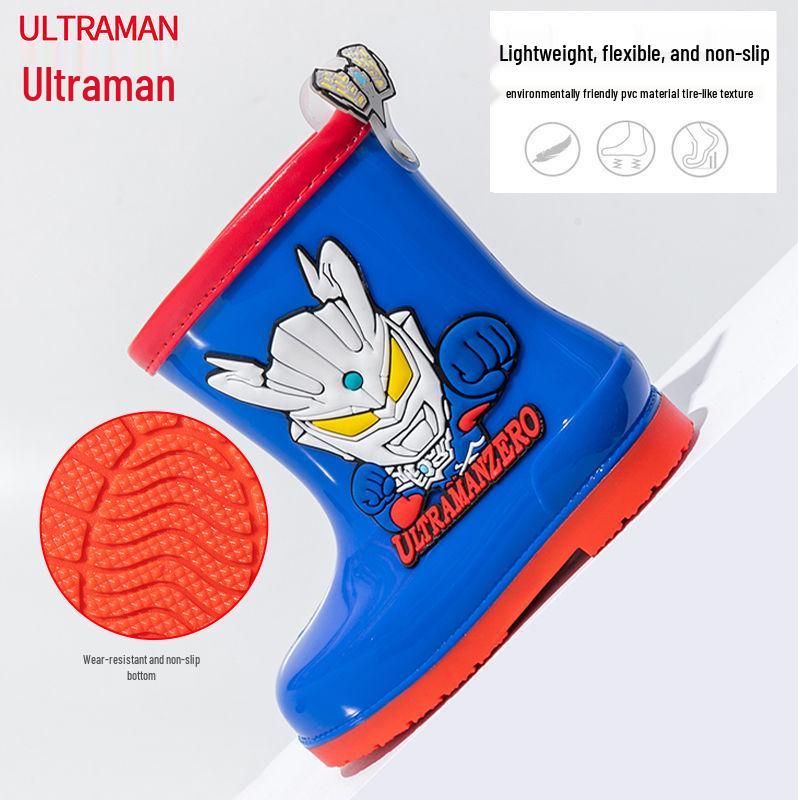 Нескользящие ПВХ резиновые сапоги Ultraman Tiga Zero для мальчиков 2-8 лет