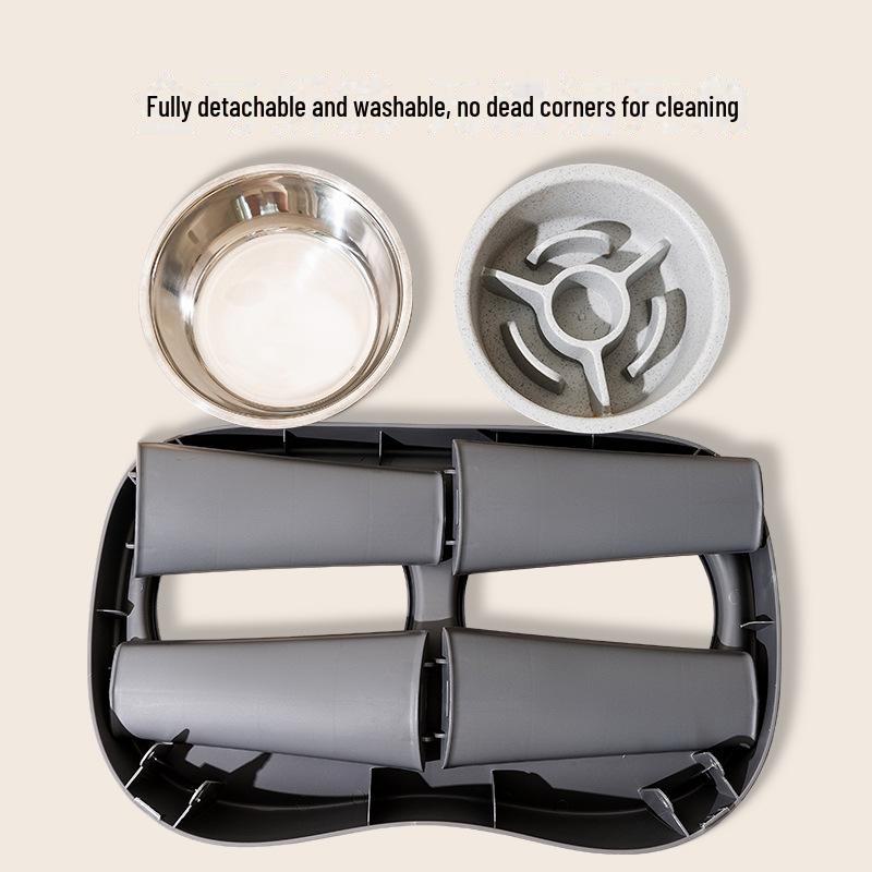 Складная приподнятая двойная миска для средних и крупных собак - классическая миска для воды и еды для золотистых ретриверов и домашних животных