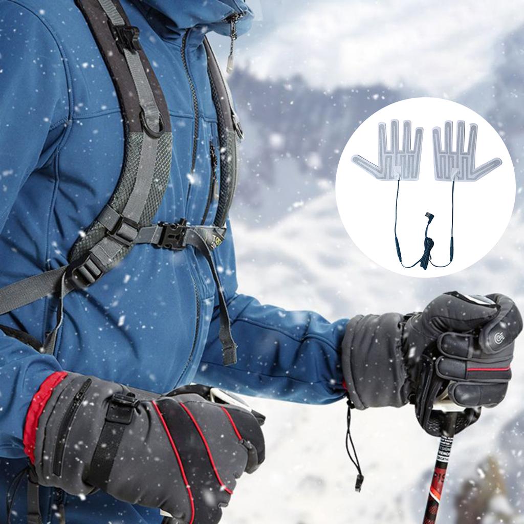 5V USB Heated Gloves Pad 5 Finger Type Electric Gloves Heating Film Pads Rechargeable Hand Heater
