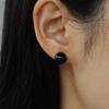 NORMALLEE [Silver 925] Basic Onyx Earrings (L)