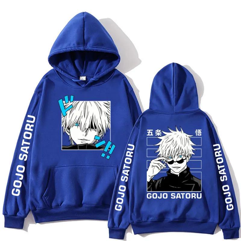Jujutsu Kaisen Anime Clothes Satoru Gojo Anime Sweatshirt Autumn Fleece Manga Hoodies Loose Harajuku Male Streetwear