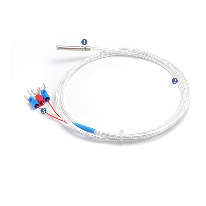 Stainless Steel PT1000 Temperature Sensor Thermocouple with 0.5/1/2/3~10M Cable Temperature sensing high temperature waterproof