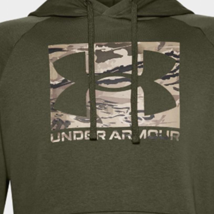 Under Armour Logo Print Hoodie With Drawstring Men Tops Green 1357939-390