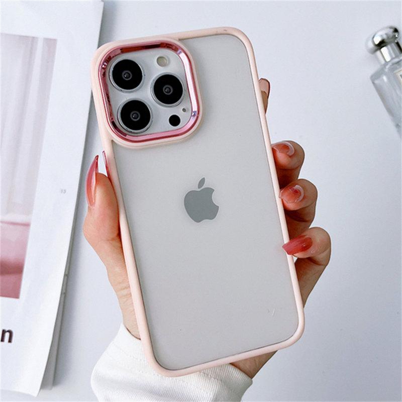 Luxury Silicone Bumper Clear Acrylic Shockproof Case For iPhone 14 13 12 11 Pro Max Metal Camera Ring Cover