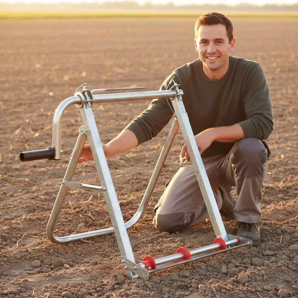 Lay Flat Hose Reel Heavy Duty Manual Winder Floor Standing for Gardeners