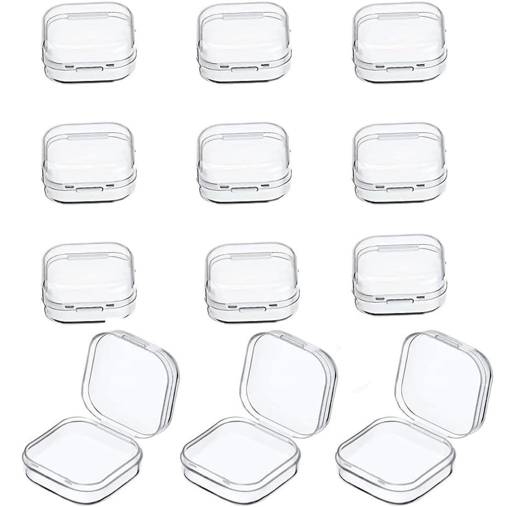 6/12/24 Mini Storage Box Transparent Plastic Jewelry Storage Box Container Portable Earring Ring Earplugs Packaging Storage Case