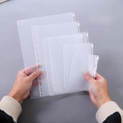 5 шт. удобные прозрачные папки из ПВХ A4 A5 A6 A7, карманные, прозрачные папки на молнии для 4/6 колец, папка для тетрадей, папка для отчетов