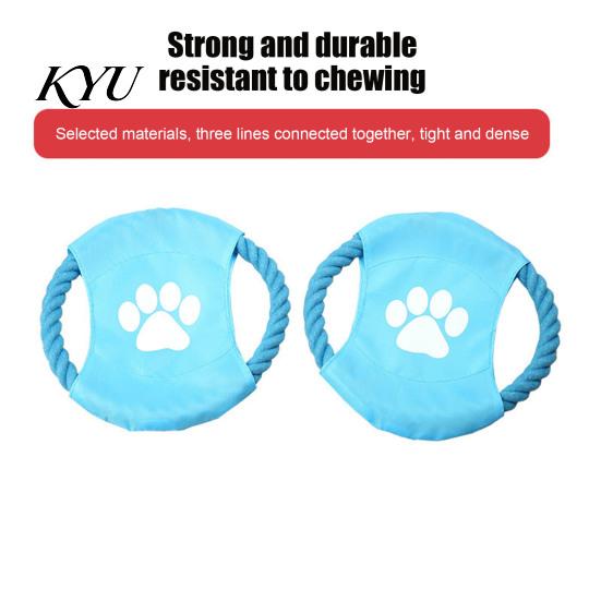 Durable Pet Chew Toy Fabric Dog Flying Disc, Cotton Rope Interactive Tug of War Daily Exercise Fetch for Small Medium And Large Breeds, Outdoor
