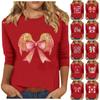 Женская мода повседневная кофта с рукавом три четверти и круглым вырезом с принтом ко Дню святого Валентина
