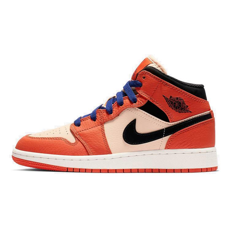 Jordan 1 Mid Team Orange Black GS BQ6931-800