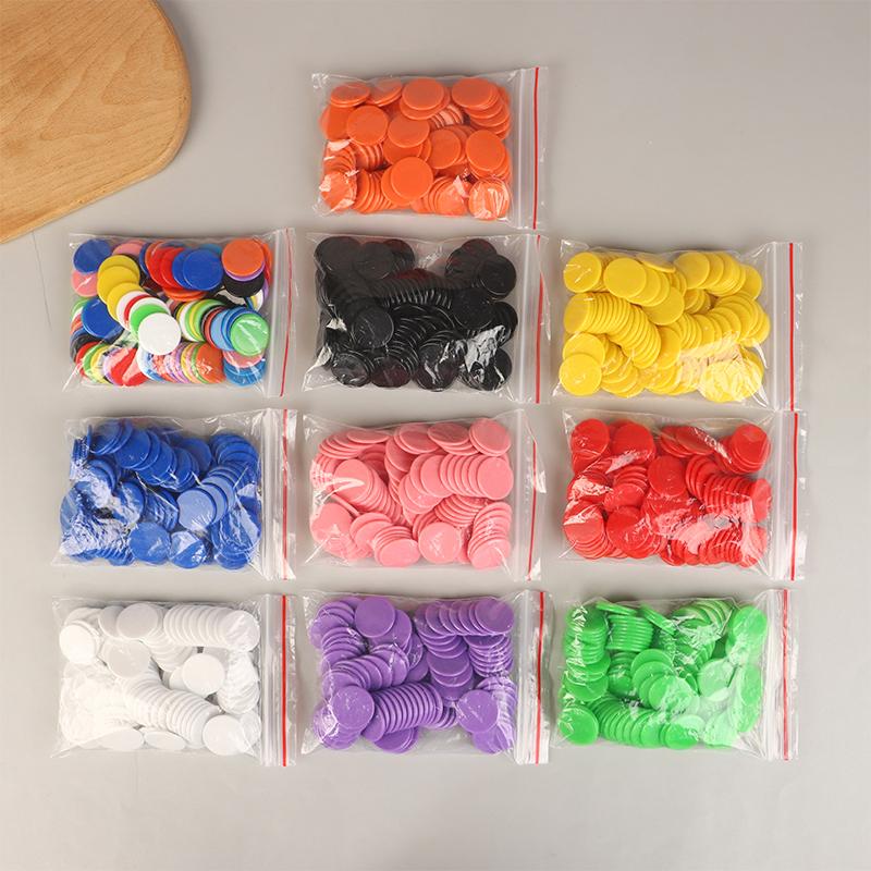 100 шт. 25 мм Монтессори обучающая математическая игрушка пластиковые фишки для покера фишки для бинго маркеры жетоны семейный клуб вечеринка игрушка для подсчета