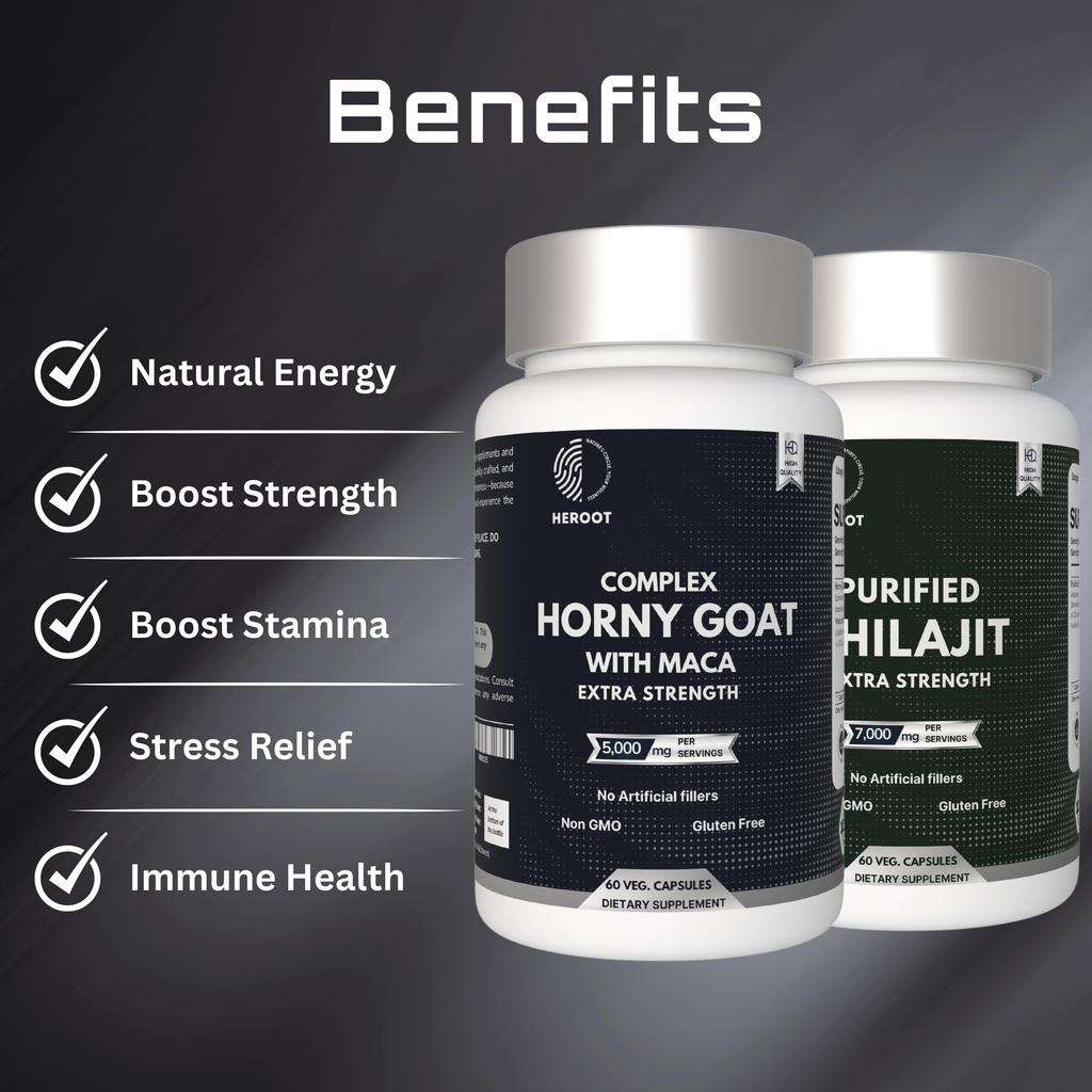 Heroot Капсулы Herbal Wellness Combo – Шиладжит, Горянка и Мака
