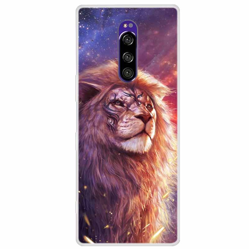 Мягкий силиконовый чехол для Sony Xperia 1 Чехол Модный прозрачный чехол с тигром для Sony Xperia1 XZ4 SO-03L SOV40 J8110 Бамперы