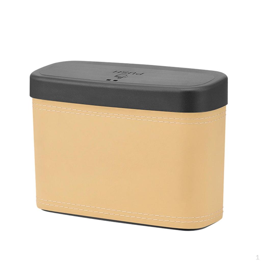 Car Trash Bin Dustbin with Lid Interior Accessories Vehicle Garbage Can for