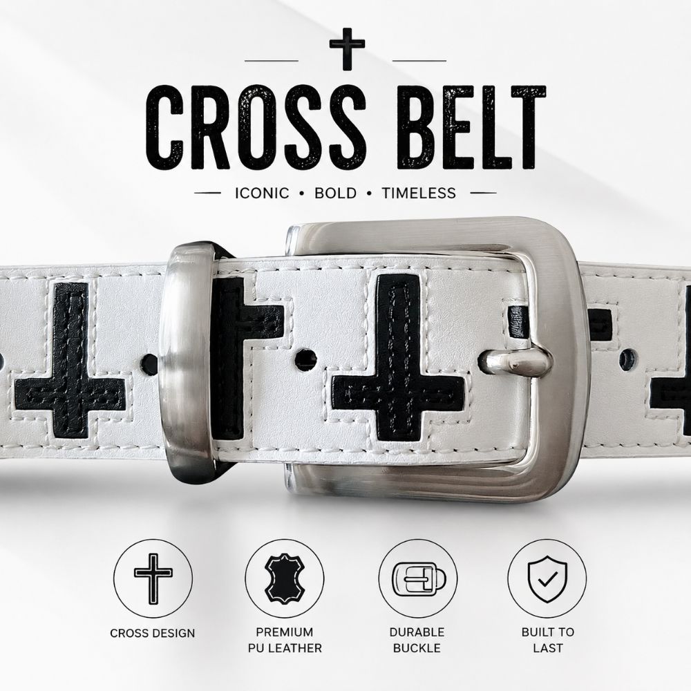 Black White Punk Women Men Belt PU Leather Streetwear Waist Belt Retro Pin Buckle Belt  For Jeans