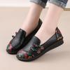Retro Flats Spring Leather Shoes Women's Loafers Floral Mom Vintage Moccasins Ladies Flat Shoes Female Walking Footwear