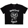 Женский укороченный топ Motorhead: Англия (черный) (большой)