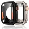 Закаленное стекло+крышка для Apple Watch Case 45 мм 44 мм 41 мм 40 мм Аксессуар Защитная пленка для экрана для Iwatch Serie 9 8 7 6 SE 5 4