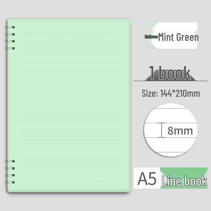 Свежий блокнот Моранди А5 на 8 отверстий в линейку – Утолщенный блок для офиса и учебы