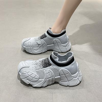 Женские кроссовки на платформе, модная женская обувь без застежек, нескользящая, износостойкая, дышащая, универсальная, повседневная обувь