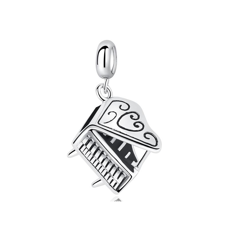 Шарм-бусины из серебра 925 пробы в виде нот и головки пианино, для браслетов, ожерелий, украшений для женщин, Оригинальный дизайн 'Любовь'