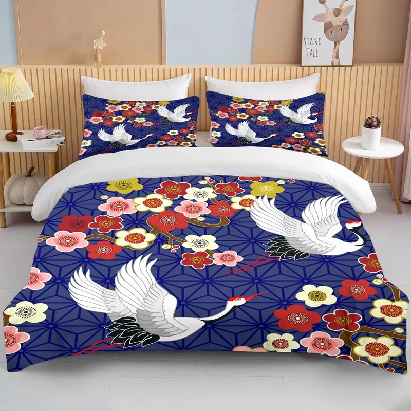10 Sizes ese Kimono Fine Pattern Bedding 3 Piece Collection King Size Double Bedding Set Microfiber Or Polyester Duvet Cover Set