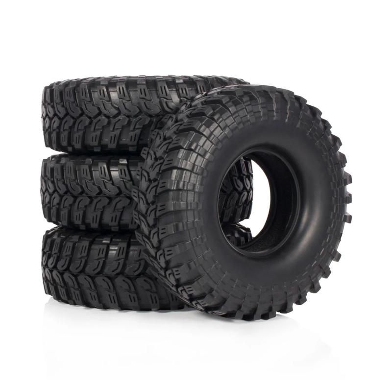 4PCS 115MM 1.9" Rubber Tires with Insert Foam for Beadlock Wheels Rim 1/10 RC Crawler Chassis SCX10 TRX4 Capra TF2 HB