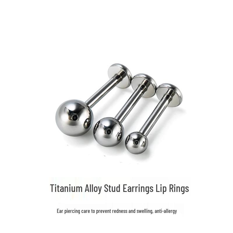 Женские серьги-гвоздики из титанового сплава с шариком 3 мм для пирсинга уха и губы
