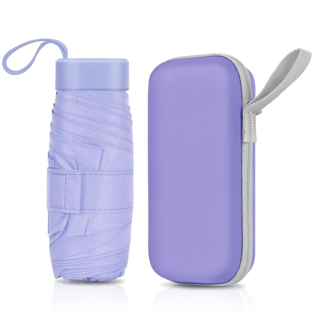 Mini Capsule Umbrella 6 Folding Windproof UV Protection Travel Folding Umbrella Small and Portable Solid Color Pocket Sunshade
