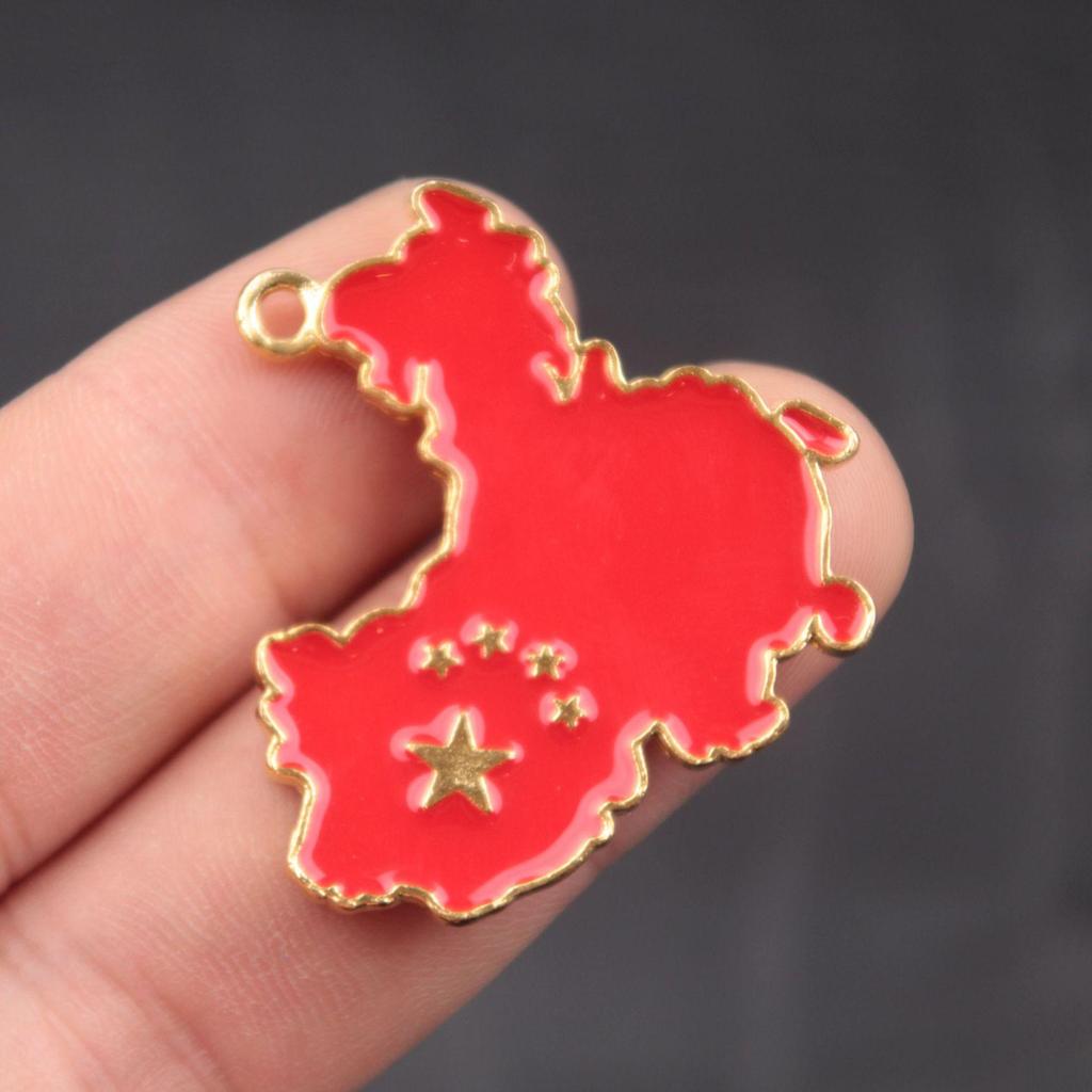 Креативный брелок с флагом в виде карты Китая: Патриотическая подвеска — идеальный подарок на Национальный день или Новый год