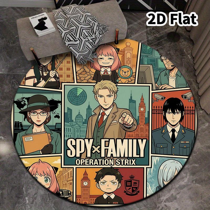 Ковер круглый Spy Family Ковер для гостиной, спальни, дивана, игровой комнаты Декор Нескользящий коврик для пола