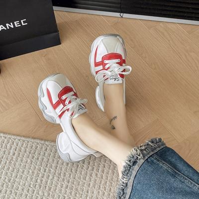 Женские кроссовки на платформе, женские спортивные кроссовки, брендовые кожаные женские кроссовки из вулканизированной кожи, повседневные женские кроссовки для бега