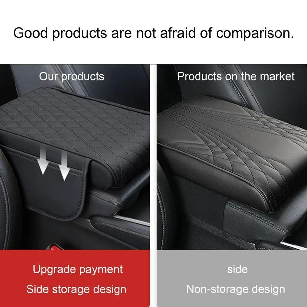 Antifouling Car Armrest Pad PU Leather Arm Rest Protector Mat Car Armrest Mat Car Interior