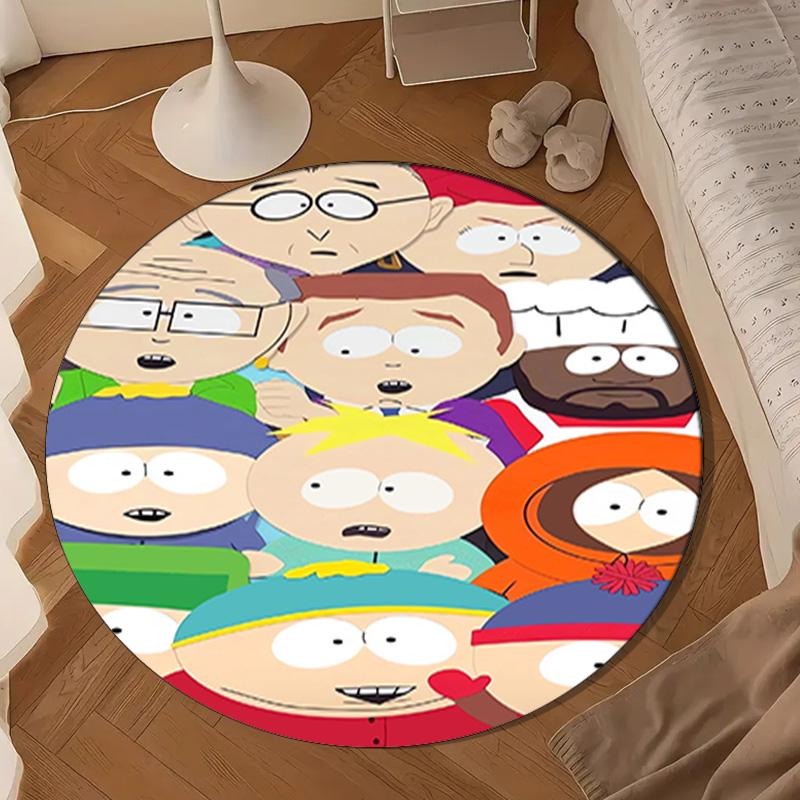 South Friends Adventure Round Rug for Livingroom,Bedroom, Palyroom, Chair Rug, Area rug, Circle Carpet, Large Size Fan Christmas gift