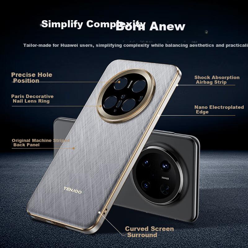 Starlight Decorative Studs Mirror Case], Huawei Mate70 Pro Phone Case, MATE70PRO+ Edition, Full Lens Protection, Shockproof, Ultra-Thin, Leather, Feel