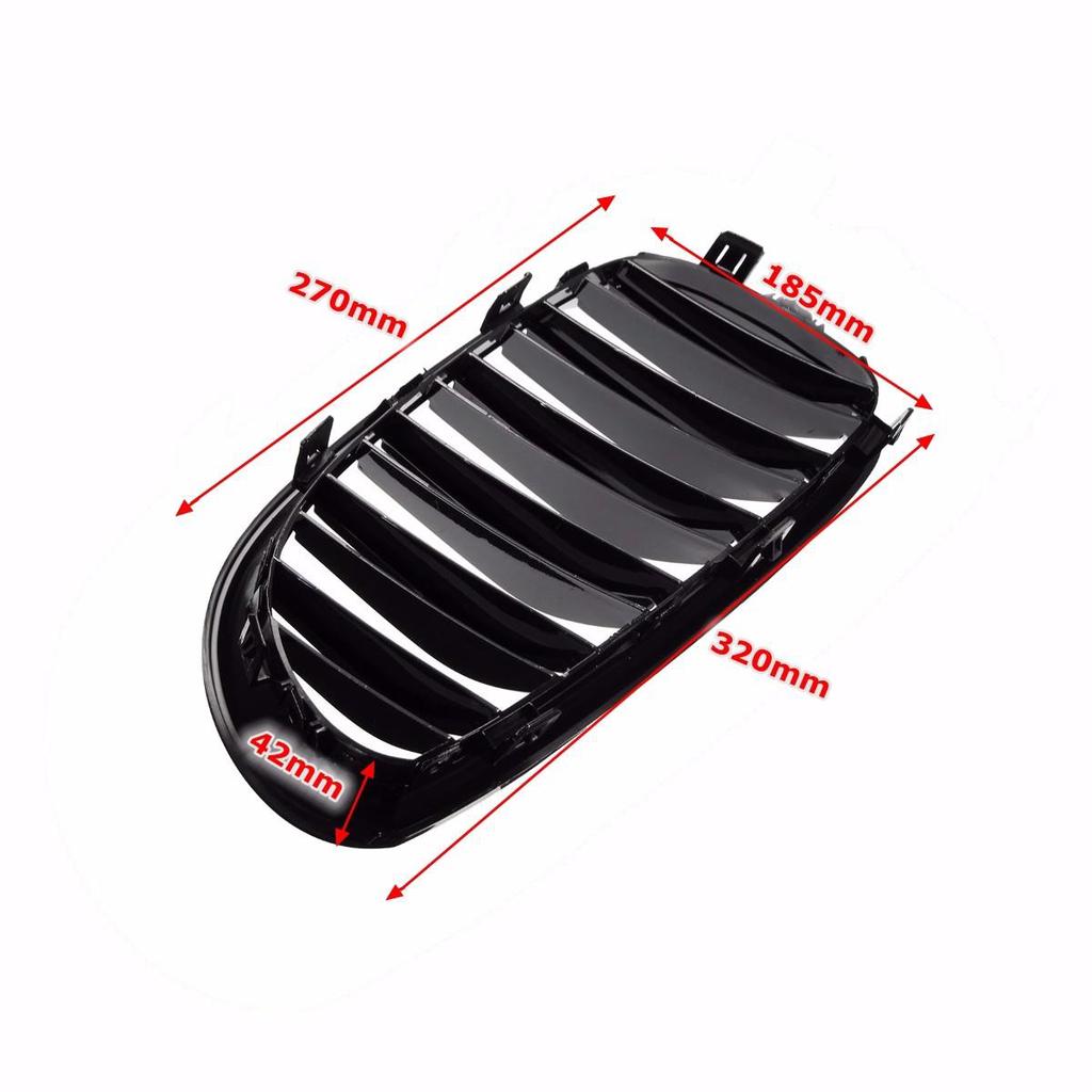 Glossy Black Front Kidney Grille Grill Hood Mesh Double Line Grille For BMW 5 Series E60 M5 E61 520i 545i 550i 535i 2003-2010