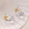 1 пара элегантных прозрачных серег-капель - Минималистичные шикарные подвески, Позолота KC для женщин, Повседневные и праздничные украшения