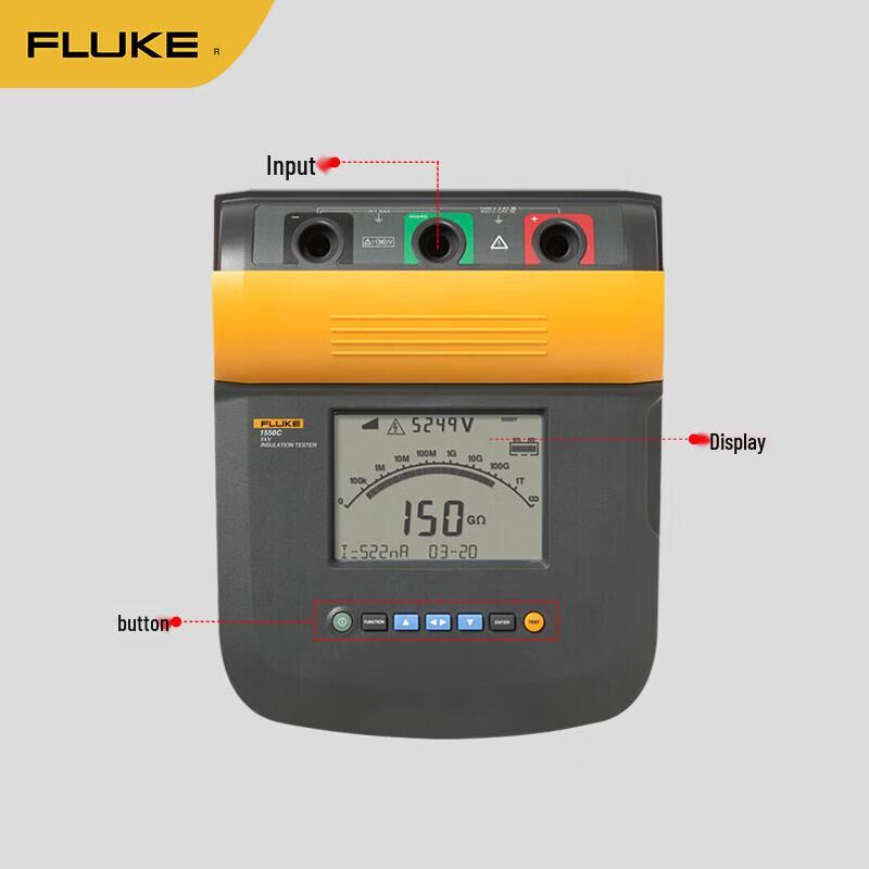 Цифровой мегаомметр Fluke 1550C/FC 5000В с Bluetooth (Китайская версия)